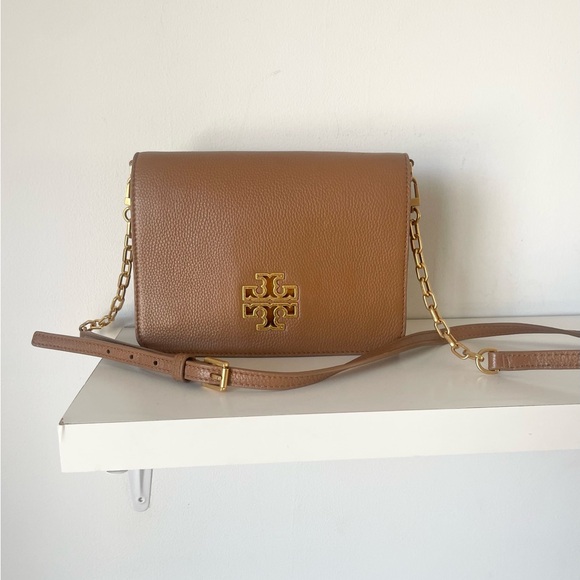 Tory Burch Britten Camel Brown Crossbody Bag